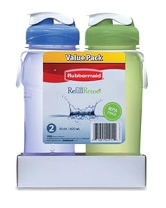 Rubbermaid Refill Reuse, 2 Pack, 20 oz, Green/Blue