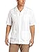 Cubavera Men's Short Sleeve Traditional Guayabera Shirt, Bright White, Large