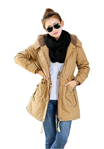 Funake69（ふなけろっく） レテ゛ィース モッズコート　ジャケット　　アウター　ジャンパー　トップス　コート　秋　冬　3色　大人　カジュアル　フード　パーカ　大きい　ビック　サイズ (L  ブラウン)