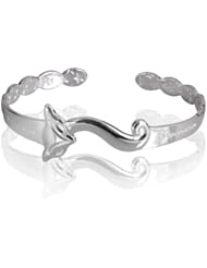 Fashion Plaza Womens 990 Sterling Silver Bangle Cuff Bracelet With Stars Engraved Inside Weights 15.1g Y60