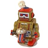 Produkt-Bild: J.I.M, Blechroboter Band - Trommel mit Zimbel - Gold