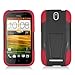 Eagle Cell HypeKick Hybrid Protective Case with Gummy TPU Protective Case with Kickstand for HTC One SV - Retail Packaging - Red/Black