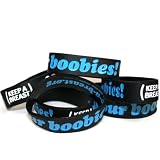Keep A Breast 1 Inch Love Your Boobies Bracelet Black/Blue
