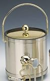 Review Kraftware  / Kraftware 76868 Mylar Brushed Champagne 3 Quart Ice Bucket with Chrome Bale Handle, Bands and Metal Cover