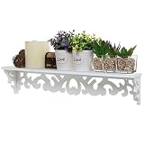 24 Inch Elegant White Decorative Wall Mounted Floating Storage Display / Book Shelf / Utility Rack