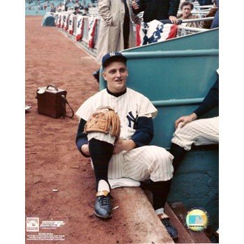 Roger Maris Yankees Candid Dugout Color 8x10 Photo