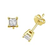 Search : 0.33 ct 14K Yellow Gold Princess Diamond Stud Earrings