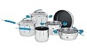 Ethos Aldo Zilli Mondo Professional Non Stick Cookware Set, Stainless Steel, 10 Piece
