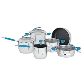 Ethos Aldo Zilli Mondo Professional Non Stick Cookware Set, Stainless Steel, 10 Piece