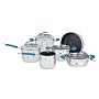 Ethos Aldo Zilli Mondo Professional Non Stick Cookware Set, Stainless Steel, 10 Piece