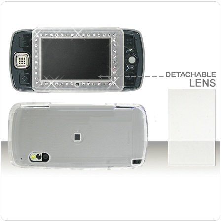Sharp Sidekick LX Cell Phone Trans. Clear with White Diamond Protective Case Faceplate Cover