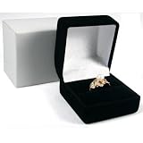 Black Flocked Ring Gift Box Jewelry Display