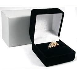Black Flocked Ring Gift Box Jewelry Display