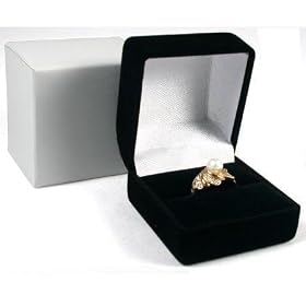 Black Flocked Ring Gift Box Jewelry Display