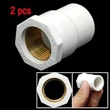 uxcell　ホースアダプター　ホワイト　PVC素材　スクリューソケット　20.5mmの系サイズ　2個入り