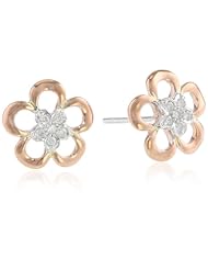 10K Rose and White Gold Diamond Earrings (.1 cttw, G-H Color, I2-I3 Clarity)