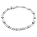 Sterling Silver Rhodium Plated Flower CZ Fashion Bracelet