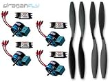 Combo 2 Pair 12x4.5 Counter Rotating Propellers, 4 CC 25A ESCs + 4 Himax 2812-0650 Brushless Motors
