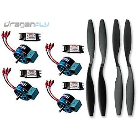 Combo 2 Pair 12x4.5 Counter Rotating Propellers, 4 TP 25A ESCs + 4 Himax 2812-0650 Brushless Motors by Draganfly Innovations Inc