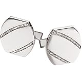 14K White Gold Diamond Cufflinks - 0.25 Ct.