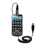 Coiled USB Cable for the Samsung Galaxy I7500 with Power Hot Sync and Charge capabilities – uses Gomadic TipExchange Technology
