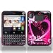 Purple Heart with Flower Snap on Hard Skin Shell Protector Cover Case for Motorola Charm MB502 + Microfiber Cell Phone Bag + Case Opener PicK - NOT COMPATIBLE WITH ORIGINAL EXTENDED BIGGER BATTERY