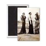 Fashion 1930s Models Wearing long evening.. - 3x2 inch Fridge Magnet - large magnetic button - Magnet