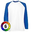 Long Sleeve Fruit of the Loom Baseball T-Shirt (6 Colours)