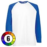 Long Sleeve Fruit of the Loom Baseball T-Shirt (6 Colours)