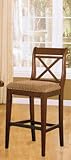 Dark Mohagony Set Of 2 High Chair Stools W/ Cushion <!--aoeui-->