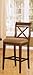 Dark Mohagony Set Of 2 High Chair Stools W/ Cushion <!--aoeui-->
