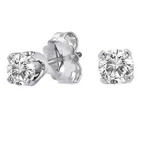 14k White Gold Diamond Stud Earrings (0.40 cttw, J-K Color, I2-I3 Clarity) by