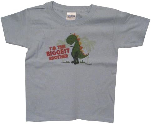 Sibling Tees Dinosaur Biggest Brother Shirt-Infant/Toddler-T-Shirt-Blue-4T