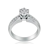 .45ct Round Diamond Bridal Set in 10k White Gold (SI2-I1 and I-J)