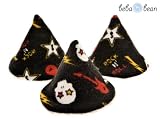 Bebabean Beba Bean Pee-Pee Peepee Teepees Five Black Rock n Roll/Skulls Teepees in Cellophane Bag