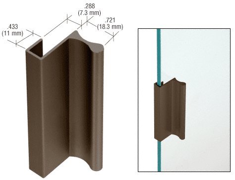 CRL 3 Duranodic Bronze Aluminum Pull with 7/16 Lip for Sliding Glass and Panel Doors