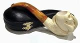 Meerschaum Pipe - Oversized Eagle Claw Skull Face, Curved Stem Logo, Rare Hand Carved Smoking Pipe!