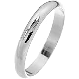 10K White Gold, Light Half Round Wedding Band 3MM (sz 4-15.5)