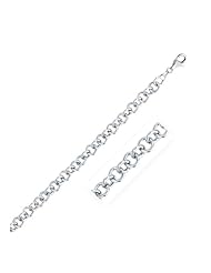 7.0mm 14K White Gold Link Charm Bracelet