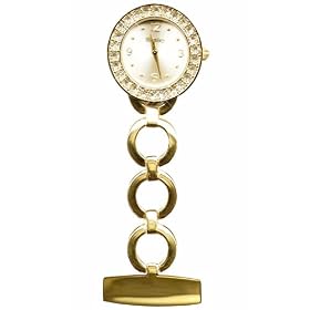 Henley polished gold crystal fob watch