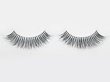 Long Black Reusable False Eyelashes Natural Human Hair with Adhesive