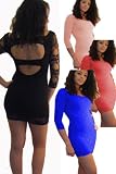 BLACK, BLUSH PINK BOW BACK, BODY CON, LACE DRESS
