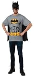 DC Comics Batman T-Shirt With Cape And Mask, Black, Large