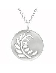 Sterling Silver Fern Leaf Round Necklace