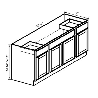 Stanford VB6021-31 1/2 - Double Door / Double Drawer / Double false