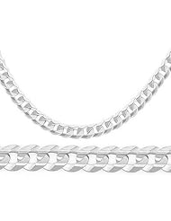 Curb Cuban 14K Chain White Gold Necklace Solid Link 3.8mm