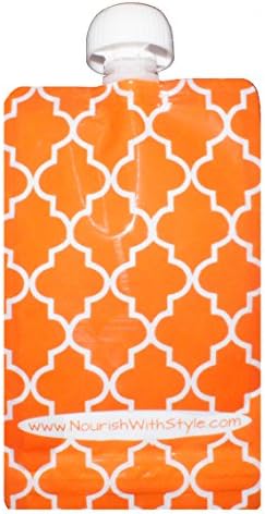 Reusable Baby Food Pouch - 10 Pack Orange Creamsicle - 5 oz size by Nourish with Style