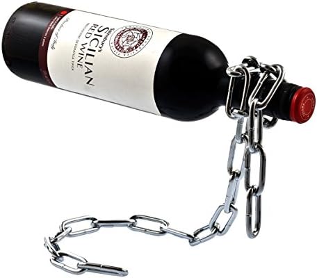 Hello Henoy Unique Magic Floating Chain Wine Bottle Holder Illusion Rack Stand Display Champagne