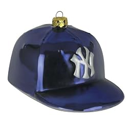 New York Yankees MLB Glass Baseball Cap Ornament (4")