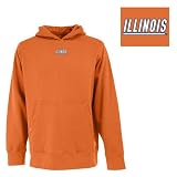 Illinois Fighting Illini Hooded Sweatshirt - NCAA Antigua Mens Signature Hoodie Mango Small